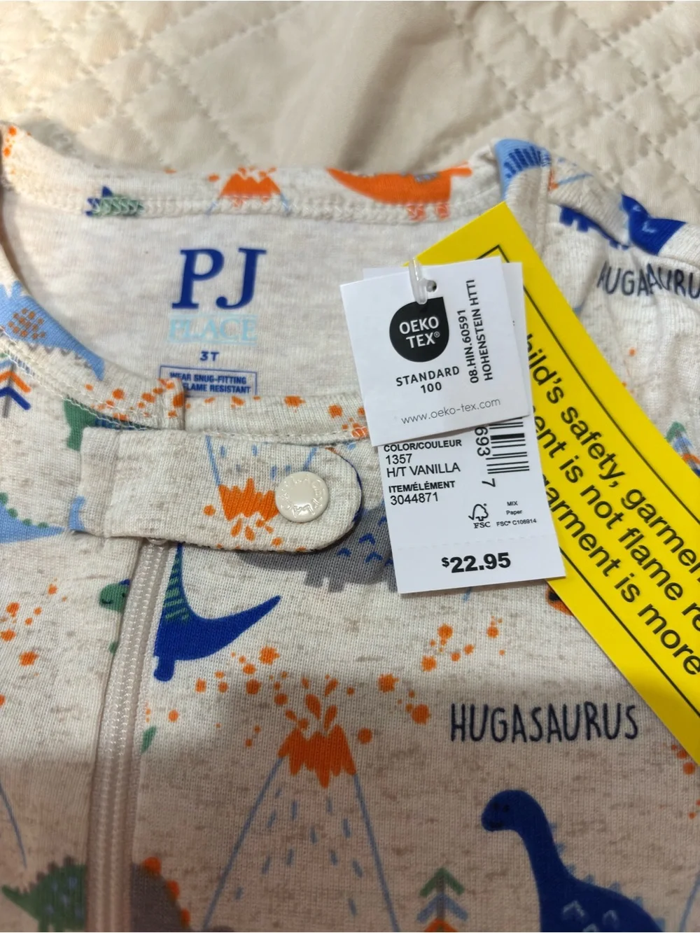 Children’s Place 3T Dino-Print Footed Pajamas